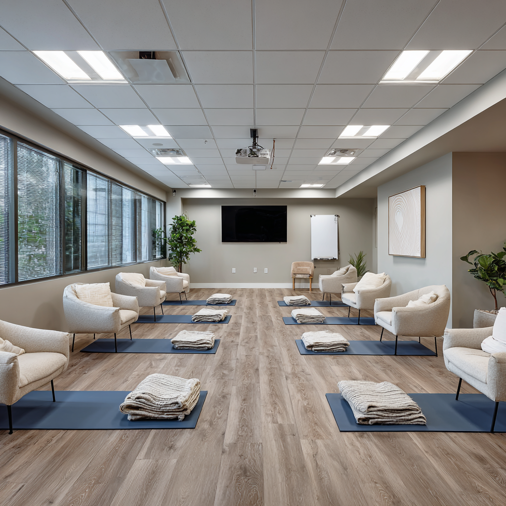 Recreation spaces at Renewal Treatment Center